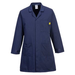 Portwest AS10 - Anti-Static ESD Coat Navy