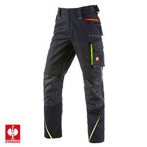 #65511 Trousers e.s.motion 2020 black : high-vis yellow : high-vis orange