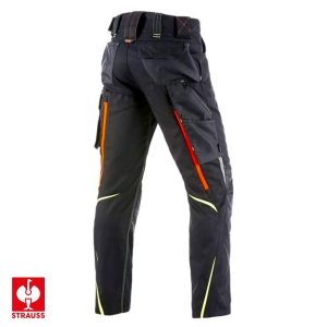 #65511 Trousers e.s.motion 2020 black : high-vis yellow : high-vis orange back