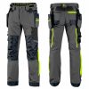 Trousers CXS NAOS, men’s, grey, HV yellow