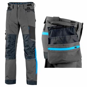Alternative view of Штаны рабочие 4-Stretch CXS NAOS-T Grey-Blue (Чехия)